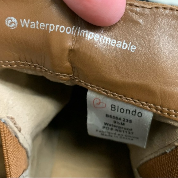 Blondo Irving Waterproof Suede Wedge Bootie In Cognac Size 9.5 - Picture 12 of 13